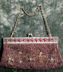 İNGİLİZ VENDULA MARKA AKİK VE KAPLANGÖZÜ TAŞ DETAYLI BONCUK İŞİ ÇANTA