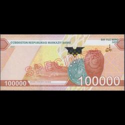 Özbekistan 100.000 som 2021 Çil Specimen
