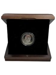 LOT.1 » Alparslan Türkeş Cumhuriyet Dönemi Türk Siyasetçileri No.3 Hatıra Parası Gümüş (Sertifikalı-Kutulu) Darphane