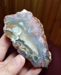 Krem Çiçek Akik | Büyüme ve İç Uyum Taşı | Rengarenk Manzaralı Agate Yarı Saydam - Ağırlık: 243g - Benzersiz Koleksiyonluk Nadir Parça Kütle