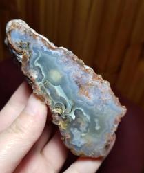 Krem Çiçek Akik | Büyüme ve İç Uyum Taşı | Rengarenk Manzaralı Agate Yarı Saydam - Ağırlık: 243g - Benzersiz Koleksiyonluk Nadir Parça Kütle