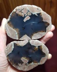 3D Huzurlu Göl Desenli Thunderegg Akik – Sakinleştirici Enerjiye Sahip Gök Gürültüsü Yumurtası Agate - Ağırlık: 465g - Benzersiz Koleksiyonluk Nadir