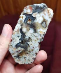 Çiçekli Akik Çifti: Duygusal Gelişim İçin Çiçek Açan Desenli Plume Agate Kristal - Ağırlık: 191g - Benzersiz Koleksiyonluk Nadir Parça Kütle