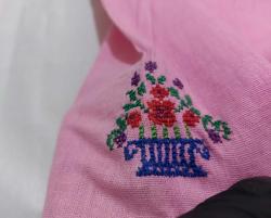 Kadın Şalvarı - Eskilerden işlemeli Şalvar - Antika Pembe Şalvar - Antika Kıyafet Giyim