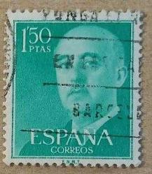 1956 İspanya Pulu - General Franco - 1,50 Pezetas