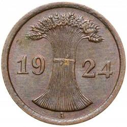 ALMANYA 2 Reichspfennig, 1924 ÇÇT+ 
