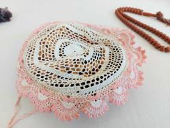 Eskilerden El Örgüsü tesbih çantası - Dantel el işi çanta