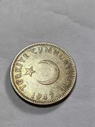 1947 Gümüş 1 lira iyi kondüsyondadır 7.5 gram