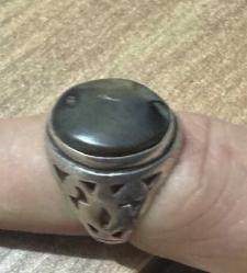 Siyah Akik 925 Ayar gümüş yüzük 5,77 Gr