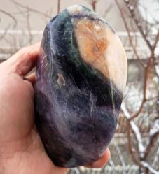 Polisajlı Büyük Gökkuşağı Florit Doğal Kütle