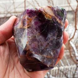 Polisajlı Büyük Gökkuşağı Florit Doğal Kütle