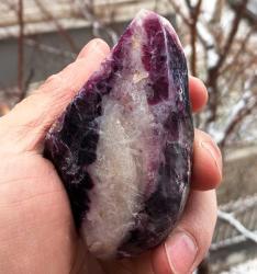 Polisajlı Mor Florit Doğal Kütle