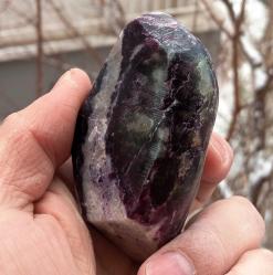 Polisajlı Mor Florit Doğal Kütle