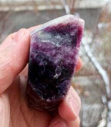 Polisajlı Mor Florit Doğal Kütle