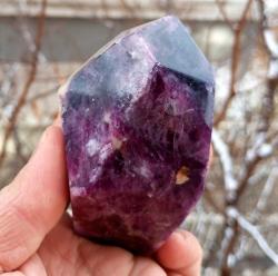 Polisajlı Mor Florit Doğal Kütle