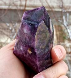 Polisajlı Mor Florit Doğal Kütle