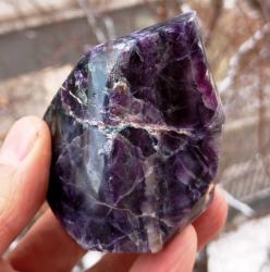 Polisajlı Mor Florit Doğal Kütle