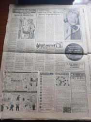 Yeni Sabah Gazetesi - Turkish Newspaper - 4 Ocak 1959 - Dr Namık Gedik 6 7 Eylül'ün dosyası kapandı dedi - Sezai Akdağ'ın Sırrı Atalay için sarf ettiği çok çirkin bir söz sert münakaşalara yol açtı - Kahraman Kaptan Kurt Carlsen İstanbul'da fotoğraf - Rus roketi güneşin peyki oluyor -  Mustafi Mebus Sadettin Yalım Demokrat partiye dönmeyecek fotoğraf - belediyeye çok müsait şartlarla 100 Skoda otobüsü teklif ediliyor fotoğraf - Cafer ile Hürmüz karikatür çizen Altan Erbulak - Hayk Hammer çizen Oğuz Aral - Gina Lollobrigida Ve Bop Hope fotoğraf - Küba'da Batista 600 milyon dolar çalmakla itham ediliyor - Castillo Fidel Castro'nun emriyle Tevkif olundu - hazreti Muhammed'in torunları yazan Nezihe Araz Yazı Dizisi - Beşiktaş 4 golle dördüncü oldu Fotoğrafı - basketbol teşvik finalinde Fenerbahçe Galatasaray karşılaşıyor yazan Yalçın Granit - Karagümrük istanbulspor'u 3 0 mağlup etti - Fenerbahçe Beykoz maçı Mithatpaşa stadında - Moda Darüşşafaka'yı rahat yendi 66 60 - Galatasaray kongre