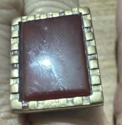 Firuze Gümüş Kırmızı Akik Taşlı Gümüş Erkek Yüzük 13,25 gram  Parmak Kalınlığı 2 cm