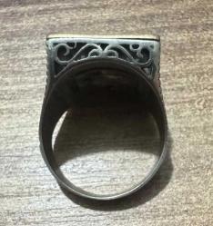 Firuze Gümüş Kırmızı Akik Taşlı Gümüş Erkek Yüzük 13,25 gram  Parmak Kalınlığı 2 cm