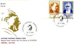 Koleksiyon Pulları, 1992 Atatürk Portreli Sürekli Seri, FDC (Birinci Gün Zarfı)