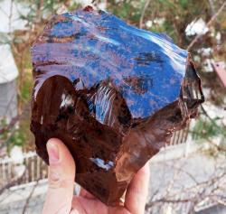 Büyük Mahagony Obsidyen Ham Kütle