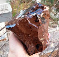 Büyük Mahagony Obsidyen Ham Kütle