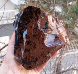 Büyük Mahagony Obsidyen Ham Kütle