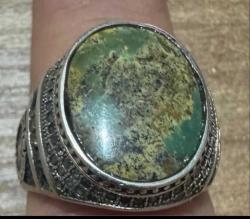 Doğal Turkuaz El Yapımı 925 Ayar Gümüş Yüzük 7,83 gr