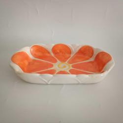 İtalyan El Boyama Turuncu Sunum Tabağı