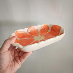 İtalyan El Boyama Turuncu Sunum Tabağı