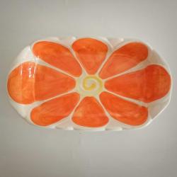 İtalyan El Boyama Turuncu Sunum Tabağı