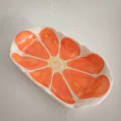 İtalyan El Boyama Turuncu Sunum Tabağı