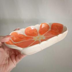 İtalyan El Boyama Turuncu Sunum Tabağı