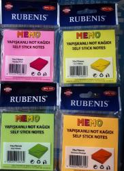 Yapışkanlı Kağıt / Postit 76x76 mm 4 Renk  Her Renk 4 Paket  (Toplam 16 Pk )
