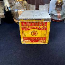 1930 İngiliz LIPTONS Antika Teneke Çay Kutusu
