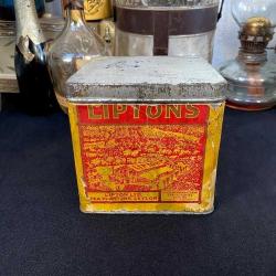 1930 İngiliz LIPTONS Antika Teneke Çay Kutusu