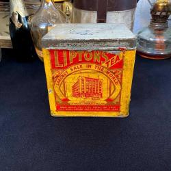 1930 İngiliz LIPTONS Antika Teneke Çay Kutusu