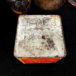 1930 İngiliz LIPTONS Antika Teneke Çay Kutusu