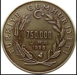 1998 TEMA HATIRA PARASI OKSİDE PİRİNÇ- SERTİFİKALI