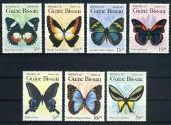 Koleksiyon Pulları, 1984 Guine Bissau (Batı Afrika),7 Pulluk Damgasız KELEBEKLER Konulu Seri