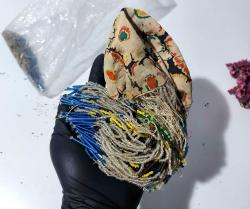 Eskilerden Şapka - Cam Boncuklu Şapka - Tepelik - Başlık - El İşi İşlemeli Cam Boncuk Tepelik - Defo