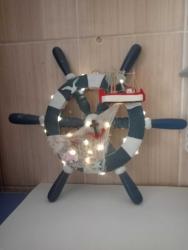 DEKORATİF AHŞAP DÜMEN 32CM LED AYDINLATMALI