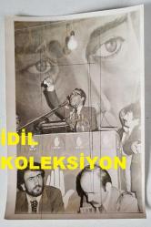 DEMOKRATİK PARTİ ESKİ GENEL BAŞKANI AHMET FERRUH BOZBEYLİ'NİN ORİJİNAL AJANS-BASIN FOTOĞRAFI - 18 x 12 cm EBADINDA - FERRUH BOZBEYLİ, PARTİ KONGRESİNDE KÜRSÜYE ÇIKIP KONUŞMA YAPARKEN ÇEKİLMİŞ BİR KARE, NİSAN 1977