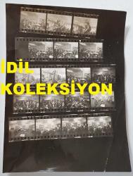 DEMOKRATİK PARTİ ESKİ GENEL BAŞKANI AHMET FERRUH BOZBEYLİ'NİN ORİJİNAL AJANS-BASIN FOTOĞRAFI - 24 x 18 cm EBADINDA - FERRUH BOZBEYLİ, PARTİ KONGRESİNDE KONUŞMA YAPARKEN ÇEKİLMİŞ 18 FARKLI KÜÇÜK KARE TEK FOTOĞRAFTA. HER BİR KARE 3,5 x 2,5 cm EBADINDA MİNİ BOYDADIR. 12 MAYIS 1977. KADİR CAN