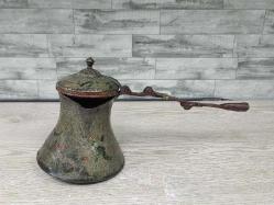 Antika Büyük Osmanlı Bakır Kahve Cezvesi