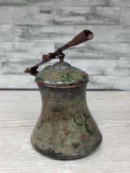 Antika Büyük Osmanlı Bakır Kahve Cezvesi
