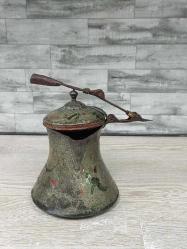 Antika Büyük Osmanlı Bakır Kahve Cezvesi