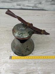 Antika Büyük Osmanlı Bakır Kahve Cezvesi