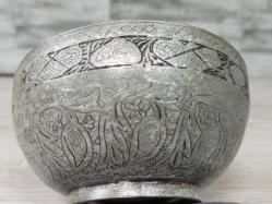 Antika Osmanlı Dönem Kalem İşçilikli  Bakır Kase - Tas